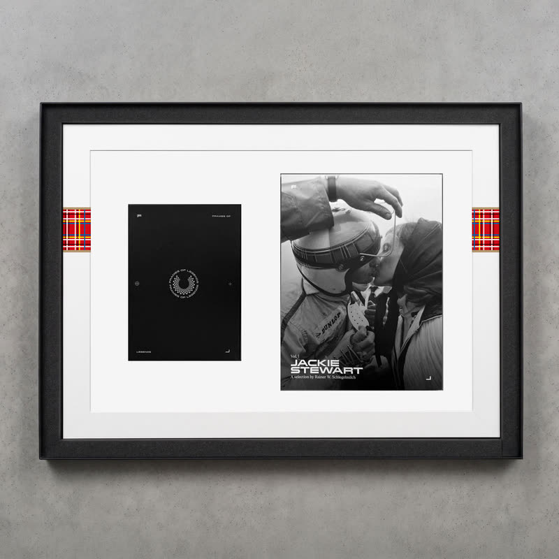 The Framebook in its frame, cover and first page side by side